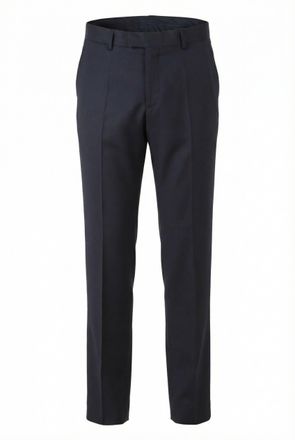 BOSS Dark Blue Lenon Straight-Leg Wool Trousers