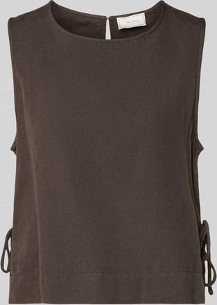 Neo Noir Neo Noir Blusenshirt mit seitlicher Schn&uuml;rung Modell Svetlana in Dunkelbraun, Gr&ouml;&szlig;e 34