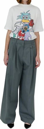 Tibi Triple Pleat Pants In Grey