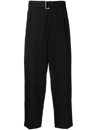 3.1 Phillip Lim belted drop-crotch trousers - men - Polyamide/Wool - 35 - Black