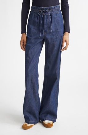 Veronica Beard Taylor High Waist Wide Leg Jeans in Indigo Rinse at Nordstrom, Size 12