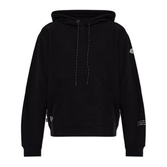 Moncler Logo Katoenen Hoodie - Heren - Sweatshirts & Hoodies - Zwart - Maat: 2XL Katoen