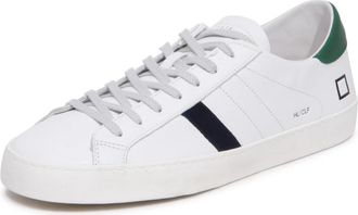 D.A.T.E. Lage White-Groene Schoenen - Heren - Sneakers - Wit - 43 EU - Leer - Schoenen