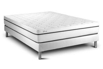 VITALIT Somier blanco + colch&oacute;n con espuma viscoel&aacute;stica 180 x 200
