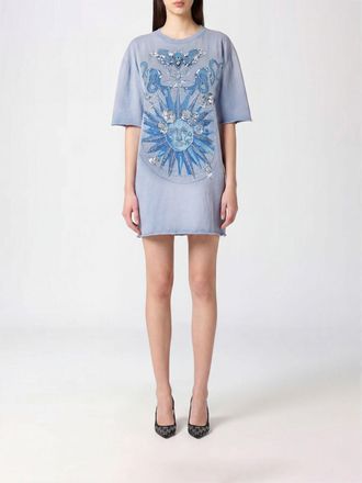 Philipp Plein Mini abito tubino Butterfly Tattoo in cotone con ricamo di paillettes