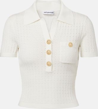 Self Portrait Polo Pointelle