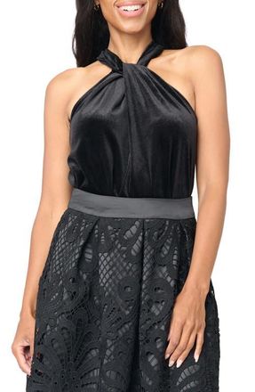 Gibsonlook Velvet Halter Top in Black at Nordstrom, Size Xx-Small