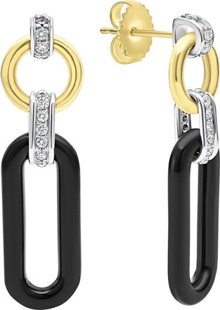 Lagos Signature Caviar Links Drop Earrings in Black at Nordstrom