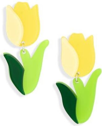 Leith Tulip Drop Earrings in Yellow Multi- Silver at Nordstrom Rack