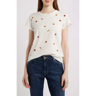 Rag & Bone Tomatoes Cotton Graphic Baby Tee in Ecru at Nordstrom, Size X-Small
