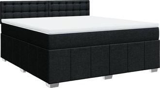 vidaXL Vidaxl - Cama Box Spring Con Colch&oacute;n Tela Negro 180x200 Cm