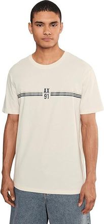 A|X Armani Exchange 91 Logo T-Shirts Mens T Shirt Cream : 2XL, Cotton