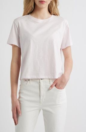 Madewell Boxy Crop Cotton Slub T-Shirt in Pale Pink at Nordstrom, Size Xx-Large