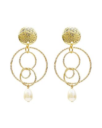 Liv Oliver 18K Plated Pearl Earrings