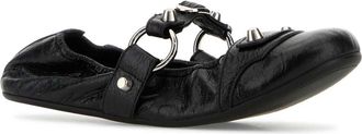 Balenciaga Womens City Flat Black Domesticated Lamb