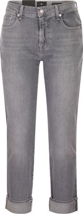 7 For All Mankind Relaxed Skinny Boyfriend-Jeans mit mittlerer Taille
