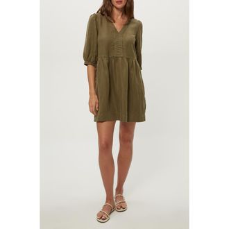 Michael Stars Brielle Linen Blend Minidress in Caper at Nordstrom, Size X-Small
