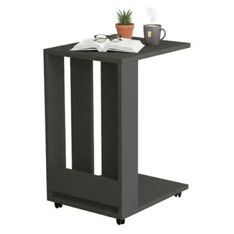 Dmora Mesa De Caf&eacute; Haldus, Mesa De Centro Baja, Revistero Para Sof&aacute;, Estante De La Sala De Estar, 37x45h60 Cm, Antracita, Con Embalaje Reforzado - Dmora