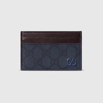 Gucci Bi-color GG Card Case, Black, GG Canvas