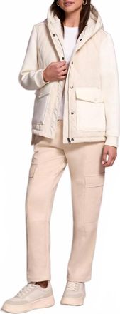 Tribal Avril Quilted Knit Jacket In Ecru