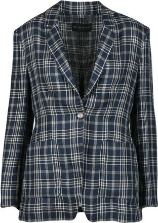 Fabiana Filippi Linen Jacket - Blue/Beige