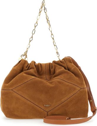 BA&SH Womens Shoulder Bag Beige Suede