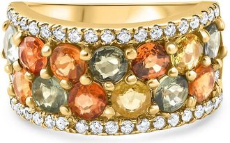 Pompeii3 4.40Ct Saphire & Diamond Ring 14k Yellow Gold Size 6 Size: 6