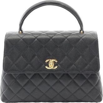 Chanel 1996-1997 CC Quilted Caviar Kelly Top Handle handbag - Nero