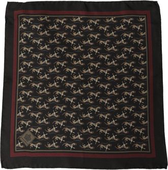 Dolce & Gabbana Horse-Patterned Silk Pocket Square - Black