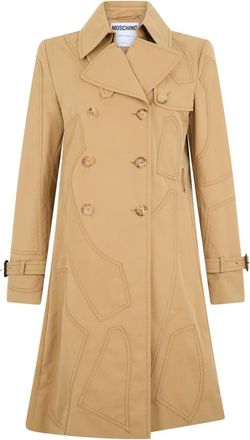 Moschino Dubbele rij knopen trenchcoat - Dames - Trenchcoats - Beige - S - Katoen - Jassen