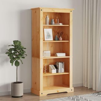 Berkfield Home 5-Tier Bookcase Mexican Pine Corona Range 81x40x170 cm in Brown | Size: 81 x 40 x 170 cm
