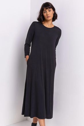 Roman Pocket Jersey Midi Dress
