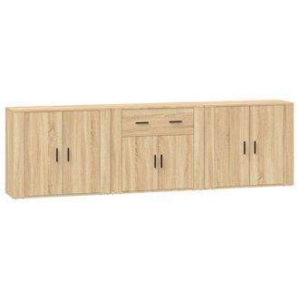 vidaXL Vidaxl - Aparadores 3 Piezas Madera Contrachapada Color Roble Sonoma