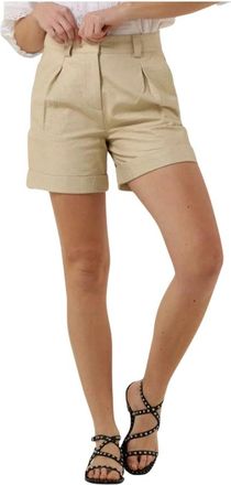 Notes du Nord Georgina Leren Shorts Creme - Dames - Korte Broeken - Beige - M - Korte Broeken