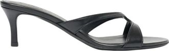 Scarosso Pauli Kitten Heel Sandalen - Dames - Muiltjes - Zwart - 40 EU - Leer - Schoenen