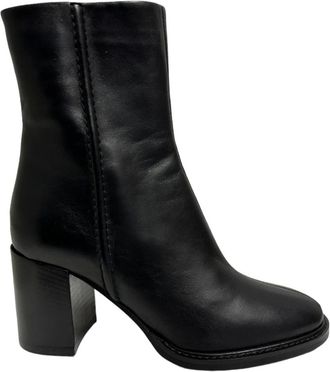 Bervicato Heeled Boots, female, Black, 4 UK, Black leather ankle boots with internal zip