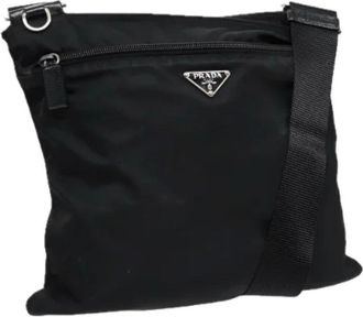 Prada Pre-owned Cross Body Bags, female, Black, Size: ONE SIZE Pre-owned Vintage Nylon Shoulder Bag