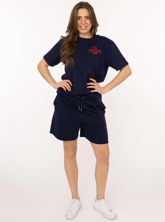 Zwillingsherz Sweathose ZWILLINGSHERZ Feel Good Club, Damen, Gr. L/XL, N-Gr, marine, Sweatware, Obermaterial: 60% Baumwolle, 40% Polyester, bestickt, unifarben, Hos