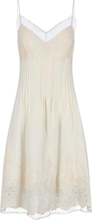 Ermanno Scervino Ivory Silk Midi Dress