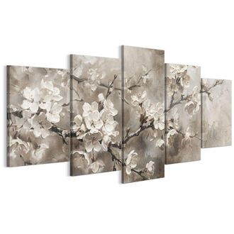 OEM Cuadro Sobre Lienzo Italiano De 100 X 50 Cm, Pent&aacute;ptico - Estilo Moderno - Flores Cuadro Sobre Lienzo Italiano De 200 X 100 Cm, Pent&aacute;ptico - Estilo Mo