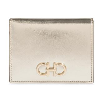 Ferragamo Accessoires, Dames, Geel, ONE Size, Leer, Gancini Bifold Wallet