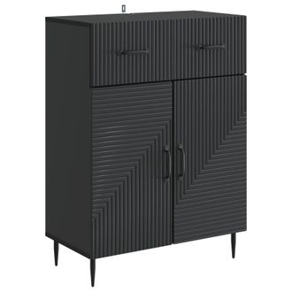 vidaXL Aparador Negro 66 X 34,5 X 89,5 Cm Madera De Ingenier&iacute;a Vidaxl