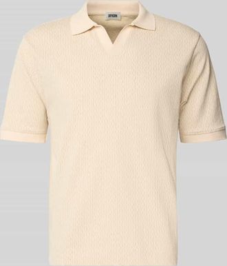 Drykorn Drykorn Regular Fit Poloshirt mit V-Ausschnitt Modell ACAYO in Beige, Gr&ouml;&szlig;e XXL