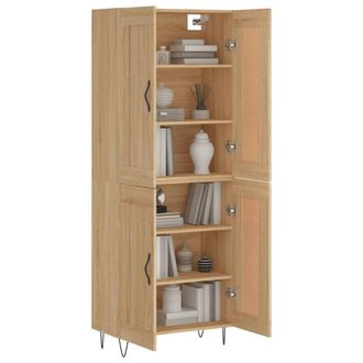 Berkfield Home Highboard Sonoma Oak 69.5x34x180 cm Engineered Wood in Tan
