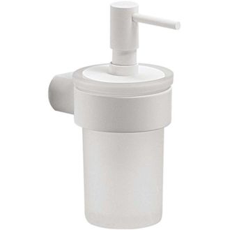 Gedy Sapho Gedy Pirenei - Dispensador De Jab&oacute;n Con Soporte, Blanco/cristal Satinado Pi8102