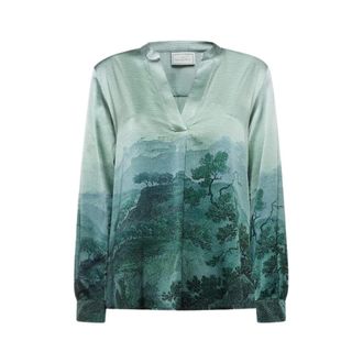 Pierre-Louis Mascia Blouses, female, Green, Size: M Adastrgum Longsleeve Shirt