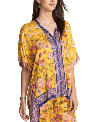 Johnny Was Camara Silk-Blend Tunic
