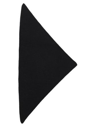 STUDIO NICHOLSON Black Ribbed Knit Triangle Merino Wool Scarf