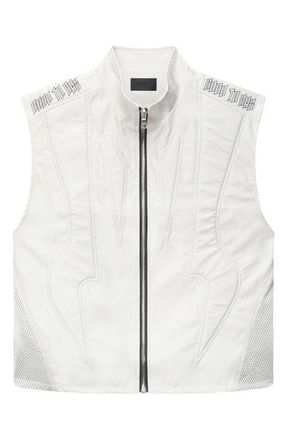 Rta Noe Faux Leather Biker Vest in Grey at Nordstrom, Size Xxx-Large