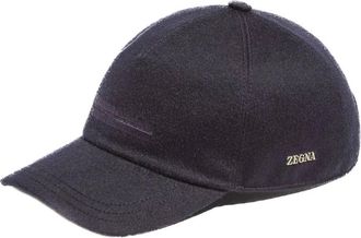 Ermenegildo Zegna Blauwe Cashmere Baseballpet - Heren - Petten - Blauw - L - Wol - Accessoires
